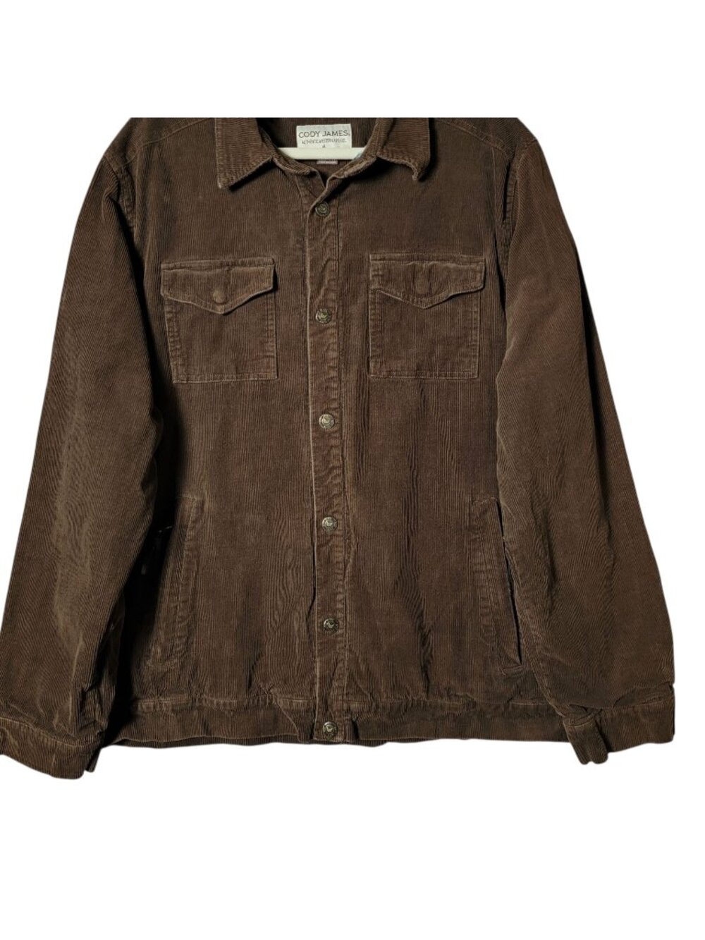 Cody James Mens Brown Revelry Corduroy Snap Button Flannel Lined Jacket 2XL